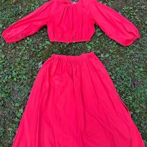 Sundry Bold Red Skirt and Top Set size 2